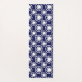 青と白の絞り丸模様 ヨガマット (裏面)