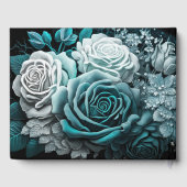 青と白の絵を描バラ ゲストブック (裏面)