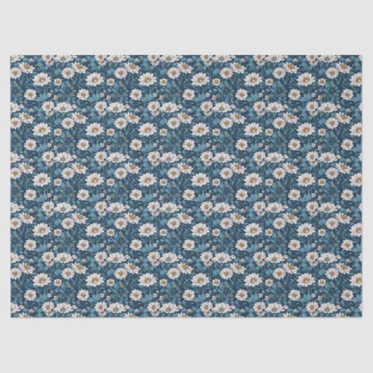 青と白の絵を描フローラ 薄葉紙 (正面)