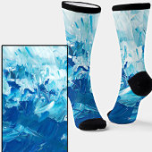 青と白の絵を描効果靴下 ソックス
