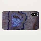 青と白の線虫の石のセルケース Case-Mate iPhoneケース (裏面(横))