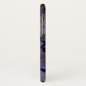 青と白の線虫の石のセルケース Case-Mate iPhoneケース (裏面/左)