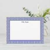 青と白の縁どメパーソナライズされたモ 招待状 (スタンド正面)