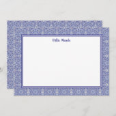 青と白の縁どメパーソナライズされたモ 招待状 (正面/裏面)