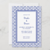 青と白の縁取りが上品なパーティーの招待状 招待状 (正面)