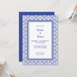 青と白の縁取りが上品なパーティーの招待状 招待状