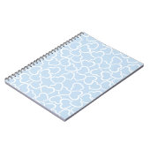 青と白の縁取り愛のハート ノートブック (左側)