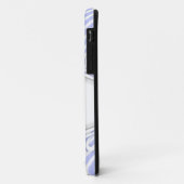 青と白の縞模様のモリー オリジナルデザイン Case-Mate iPhoneケース (裏面/左)