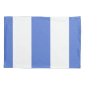 青と白の縦の幅の広いストライプ 枕カバー (裏面-左)