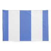 青と白の縦の幅の広いストライプ 枕カバー (裏面-右)