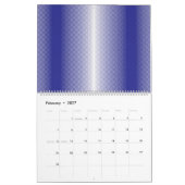 青と白の背ストライプの景 カレンダー (2月 2027)