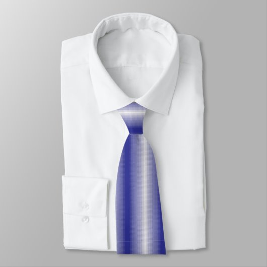 青と白の背ストライプの景 ネクタイ (タイ)