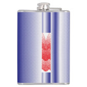 青と白の背ストライプの景 フラスク (裏面)