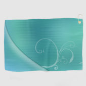 青と白の背景ゴルフタオル ゴルフタオル (横)