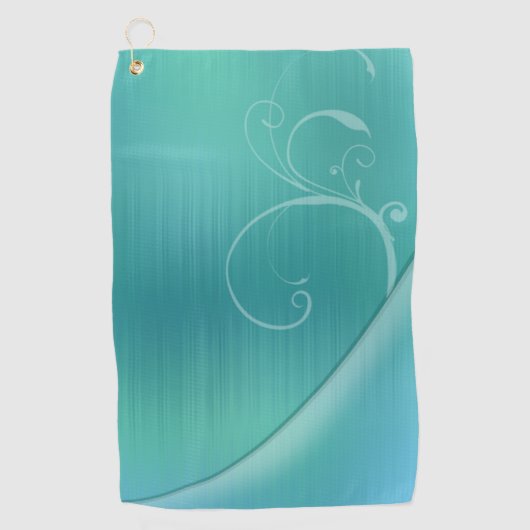 青と白の背景ゴルフタオル ゴルフタオル (正面)