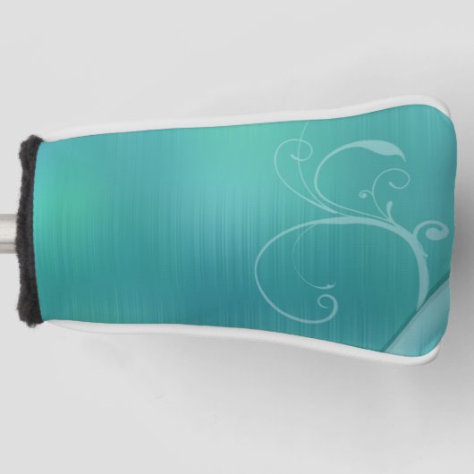 青と白の背景パターゴルフヘッドカバー ゴルフヘッドカバー (正面)