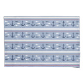 青と白の航海のいかり枕ケース 枕カバー (正面)