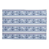 青と白の航海のいかり 枕カバー (裏面)