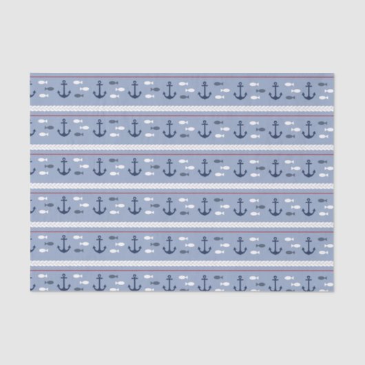 青と白の航海のいかり 薄葉紙 (正面)