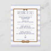 青と白の航海の結び目結婚の詳細 エンクロージャーカード (正面)