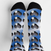 青と白の芝生のボウルの靴下 ソックス (上部)