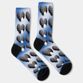 青と白の芝生のボウルの靴下 ソックス (右)