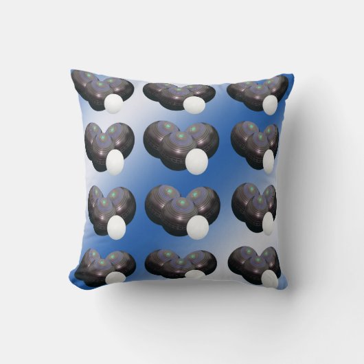 青と白の芝生ボウル、 クッション (正面)