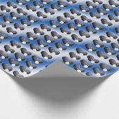 青と白の芝鉢 ラッピングペーパー (角)