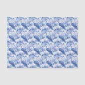 青と白の花と孔雀のシノワズリーデザイン 薄葉紙 (正面)