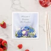 青と白の花と結婚ドレス スタンダードカクテルナプキン (インサイチュ)