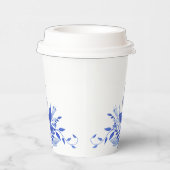 青と白の花のウェディングシャワー | ティーパーティー 紙コップ (右)