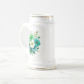 青と白の花のブーケ-57453 ビールジョッキ (正面左)