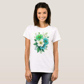 青と白の花のブーケ-57453 Tシャツ (正面フル)