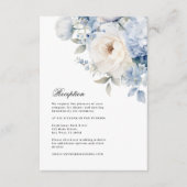 青と白の花の結婚披露宴 エンクロージャーカード (正面)