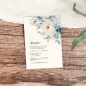 青と白の花の結婚披露宴 エンクロージャーカード