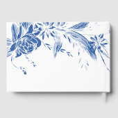 青と白の花の結婚枝 ゲストブック (裏面)