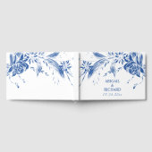 青と白の花の結婚枝 ゲストブック (全面)