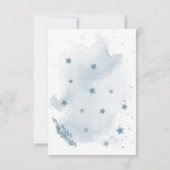 青と白の花の緑 サンキューカード (裏面)