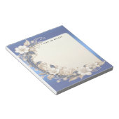 青と白の花の装飾ノート ノートパッド (アングル)