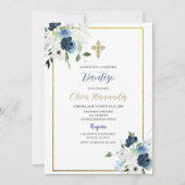 青と白の花バウティゾスペインの招待状 招待状 (正面)