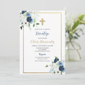 青と白の花バウティゾスペインの招待状 招待状 (スタンド正面)