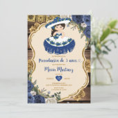 青と白の花プレセンタシオンデトレアノス 招待状 (スタンド正面)