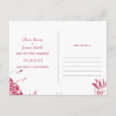 青と白の花日付を保存 ポストカード (裏面)