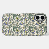 青と白の花柄に黄色のアクセントが効いたシームレスなパターン Case-Mate iPhoneケース (裏面 (横))