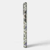 青と白の花柄に黄色のアクセントが効いたシームレスなパターン Case-Mate iPhoneケース (裏面 / 左)
