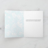 青と白の花柄の「想っています」カード カード (内部)