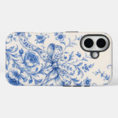 青と白の花柄トワルリボンiPhoneケース Case-Mate iPhoneケース (裏面 (横))