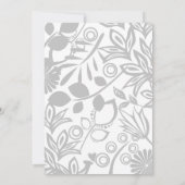 青と白の花模様のキンセアニエラ写真招待状 招待状 (裏面)