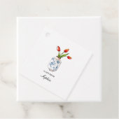 青と白の花瓶のチューリップ フェイバータグ (インサイチュ)