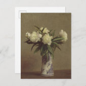 青と白の花瓶の牡丹 ポストカード (正面/裏面)